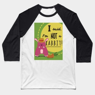 Pink Rabbit Eating an Orange Carrot Baseball T-Shirt